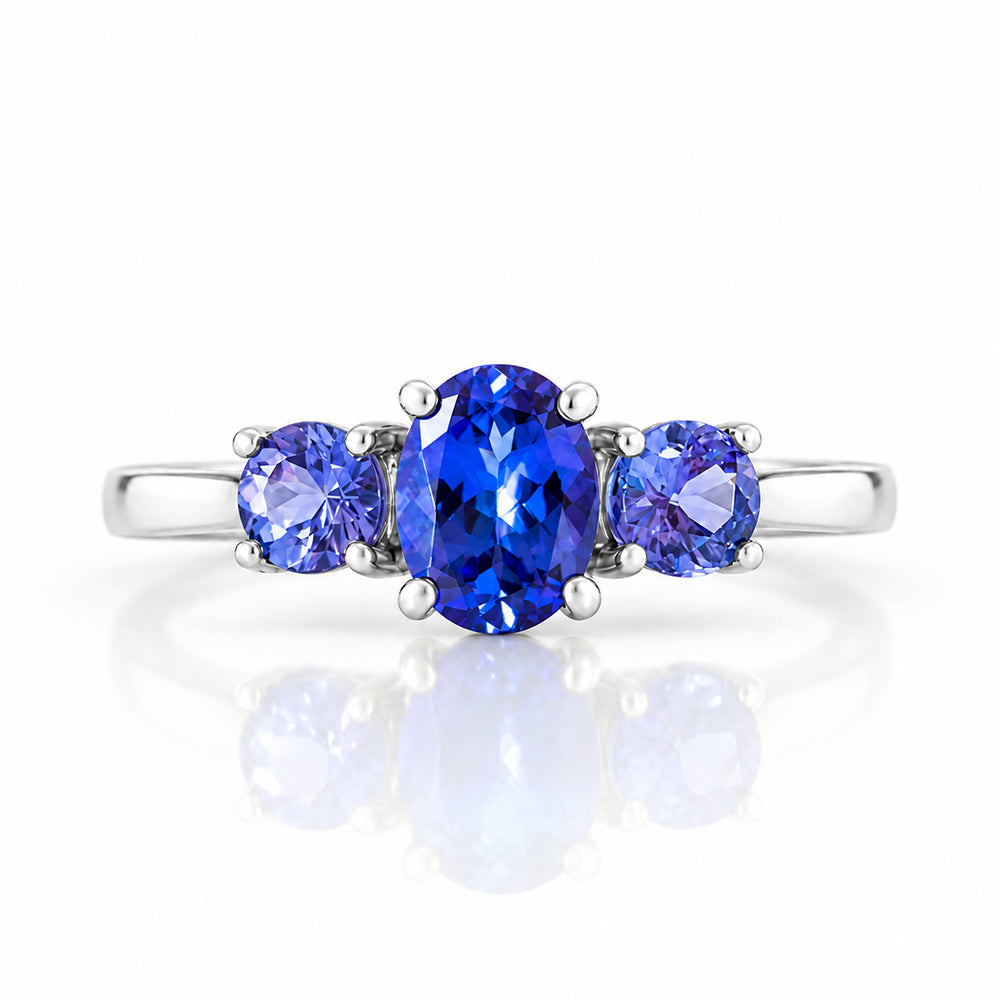 Lucy, a Tanzanite Trilogy Ring - Victoria's Jewellery