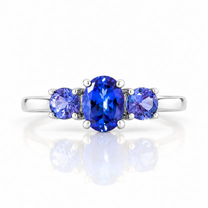 Lucy, a Tanzanite Trilogy Ring - Victoria's Jewellery