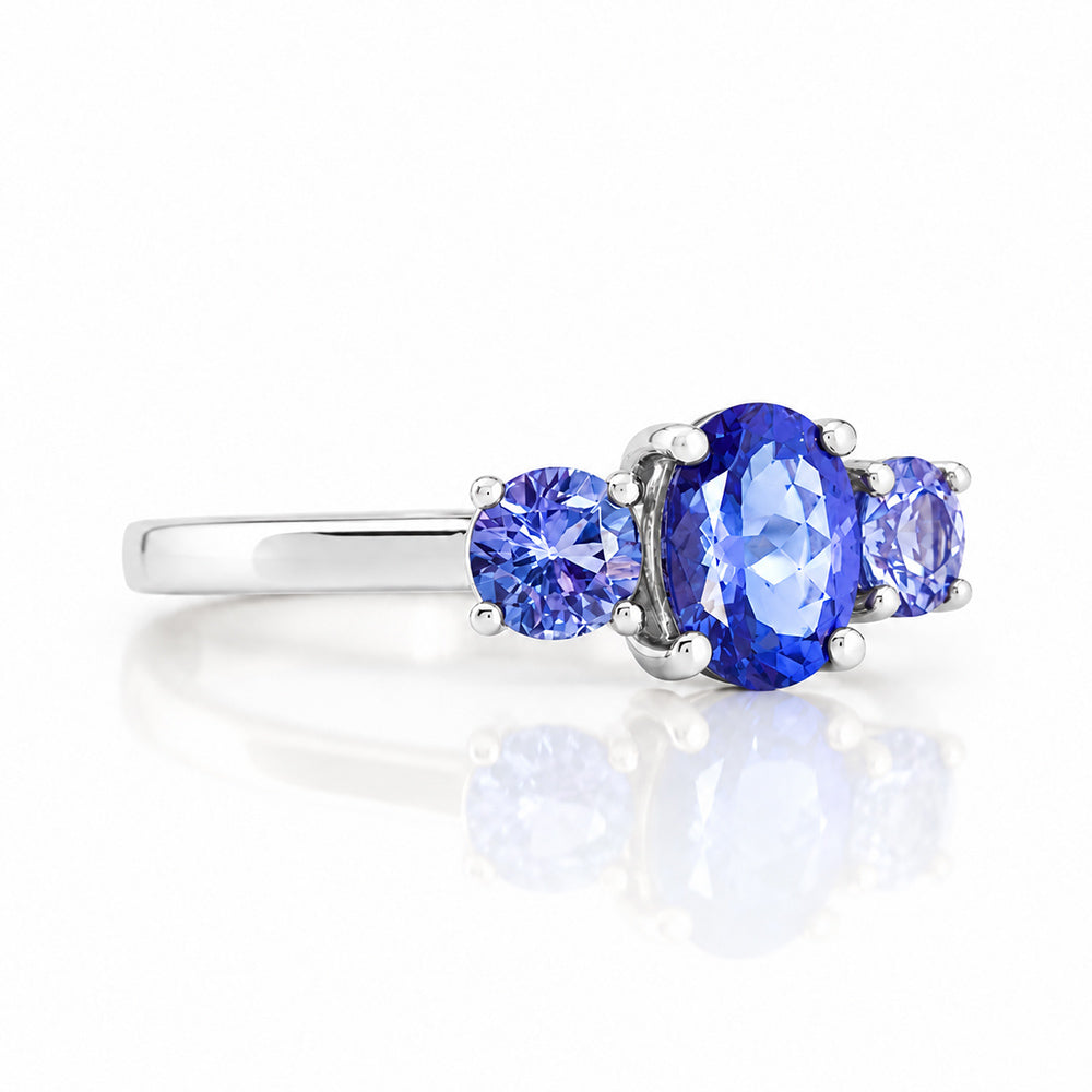 Lucy, a Tanzanite Trilogy Ring - Victoria's Jewellery