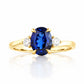 Georgie, a Blue Sapphire and Diamond Trilogy Ring - 8x6mm - Victoria's Jewellery