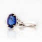 Georgie, a Blue Sapphire and Diamond Trilogy Ring - 8x6mm