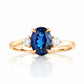 Georgie, a Blue Sapphire and Diamond Trilogy Ring - 8x6mm - Victoria's Jewellery