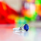 Georgie, a Blue Sapphire and Diamond Trilogy Ring - 8x6mm