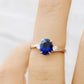 Georgie, a Blue Sapphire and Diamond Trilogy Ring - 8x6mm