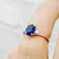 Georgie, a Blue Sapphire and Diamond Trilogy Ring - 8x6mm