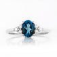 Este, Oval cut Lab Sapphire and Diamond Ring