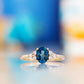 Este, Oval cut Lab Sapphire and Diamond Ring