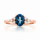 Este, Oval cut Lab Sapphire and Diamond Ring