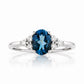 Este, Oval cut Lab Sapphire and Diamond Ring