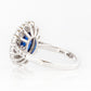 Karmi, oval cut Lab Sapphire and Diamond Ring