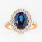 Karmi, oval cut Lab Sapphire and Diamond Ring - Victoria's Jewellery