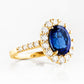 Karmi, oval cut Lab Sapphire and Diamond Ring - Victoria's Jewellery