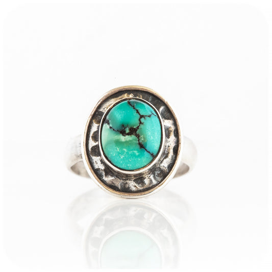 Oval cut Turquoise Ring in Silver - Victoria's Jewellery