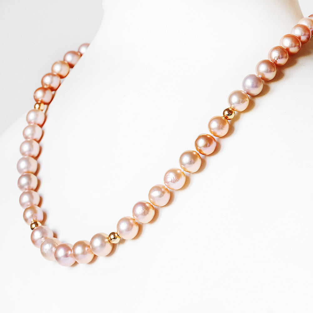8.5-9mm Peach Fresh Water Pearl Necklace