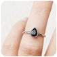 Pear cut Black Moissanite Solitaire Engagement Wedding Ring - Victoria's Jewellery