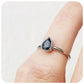 Pear cut Black Moissanite Solitaire Engagement Wedding Ring - Victoria's Jewellery