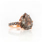 Pear cut Black Rutile Quartz and Moissanite Cocktail Ring - Victoria's Jewellery