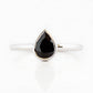 Linda, Pear cut Black Spinel Ring