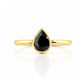 Linda, Pear cut Black Spinel Ring - Victoria's Jewellery