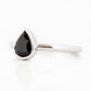 Linda, Pear cut Black Spinel Ring