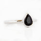 Linda, Pear cut Black Spinel Ring