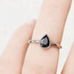 Linda, Pear cut Black Spinel Ring