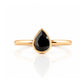 Linda, Pear cut Black Spinel Ring - Victoria's Jewellery