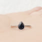 Linda, Pear cut Black Spinel Ring