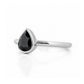 Linda, Pear cut Black Spinel Ring - Victoria's Jewellery