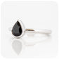 Linda, Pear cut Black Spinel Ring