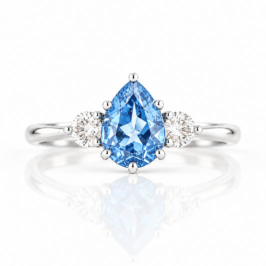 Sienna, Blue Lab Diamond Trilogy Ring