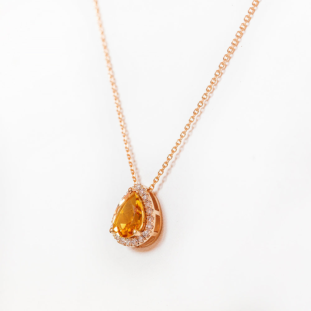 Sage, Citrine and Diamond Pendant