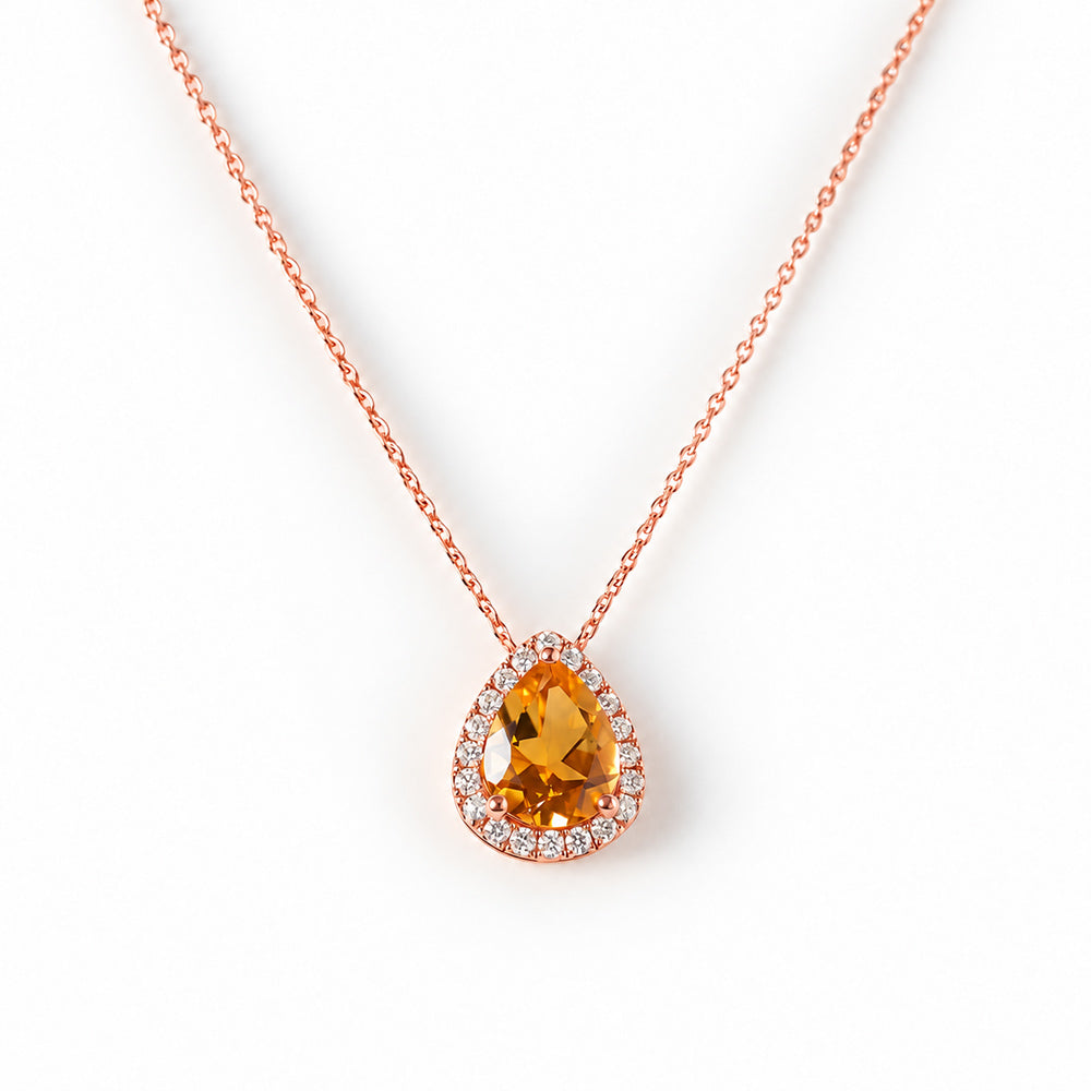 Sage, Citrine and Diamond Pendant