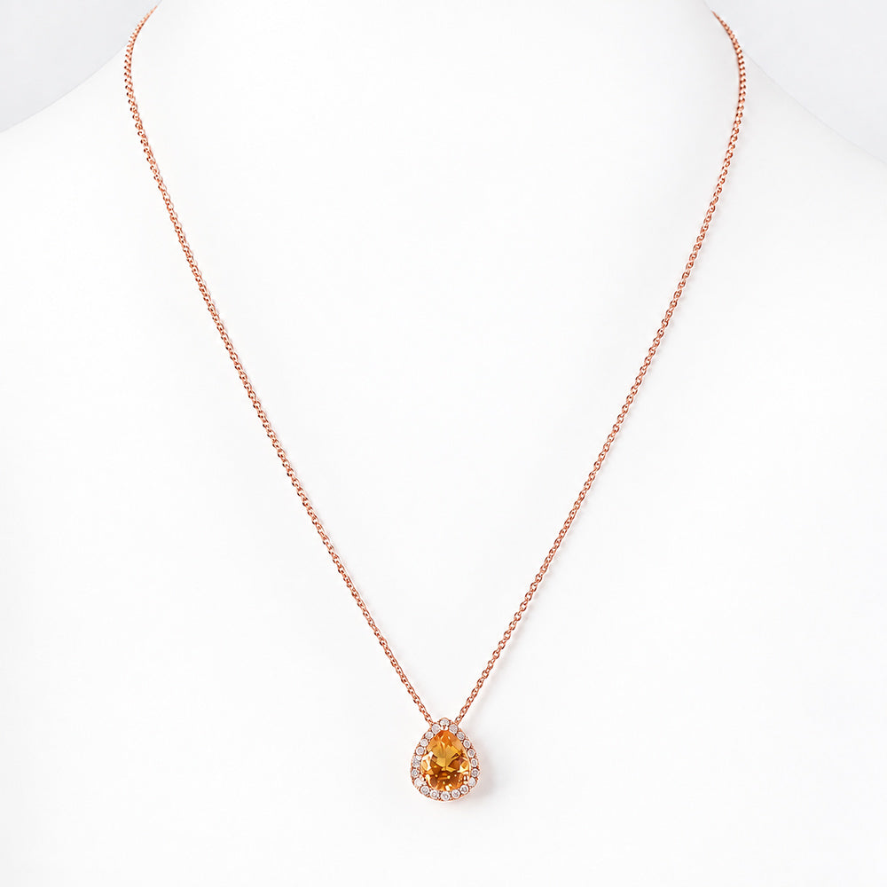 Sage, Citrine and Diamond Pendant