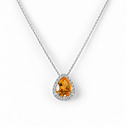 Sage, Citrine and Diamond Pendant