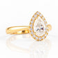 Grace, a Pear cut Lab Diamond Halo Engagement Ring - 1ct - Victoria's Jewellery