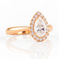 Grace, a Pear cut Lab Diamond Halo Engagement Ring - 1ct - Victoria's Jewellery