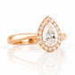 Grace, a Pear cut Lab Diamond Halo Engagement Ring - 1.5ct