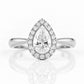 Grace, a Pear cut Lab Diamond Halo Engagement Ring - 1ct - Victoria's Jewellery