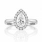 Grace, a Pear cut Lab Diamond Halo Engagement Ring - 1.5ct