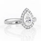 Grace, a Pear cut Lab Diamond Halo Engagement Ring - 1ct - Victoria's Jewellery