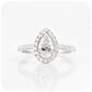 Pear cut Moissanite Halo Engagement Wedding Ring - Victoria's Jewellery