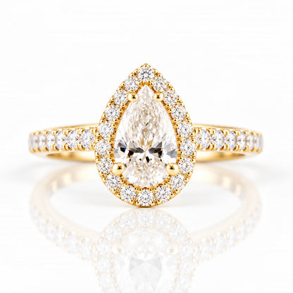 Madison, a Pear cut Lab Diamond Halo Ring - Victoria's Jewellery