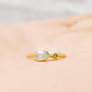 Jade, Lab Diamond and Peridot Ring
