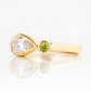 Jade, Lab Diamond and Peridot Ring