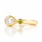 Jade, Lab Diamond and Peridot Ring