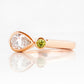Jade, Lab Diamond and Peridot Ring