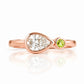 Jade, Lab Diamond and Peridot Ring