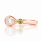 Jade, Lab Diamond and Peridot Ring