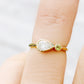 Jade, Lab Diamond and Peridot Ring